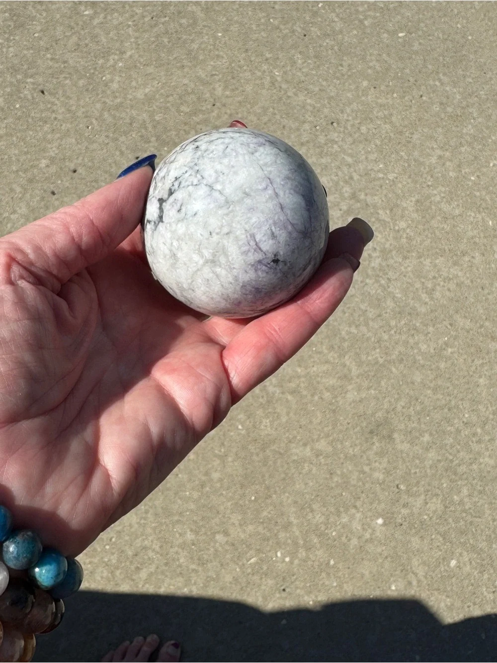 Howlite Sphere with Purple Veining 59.1 mm/2.32 in
